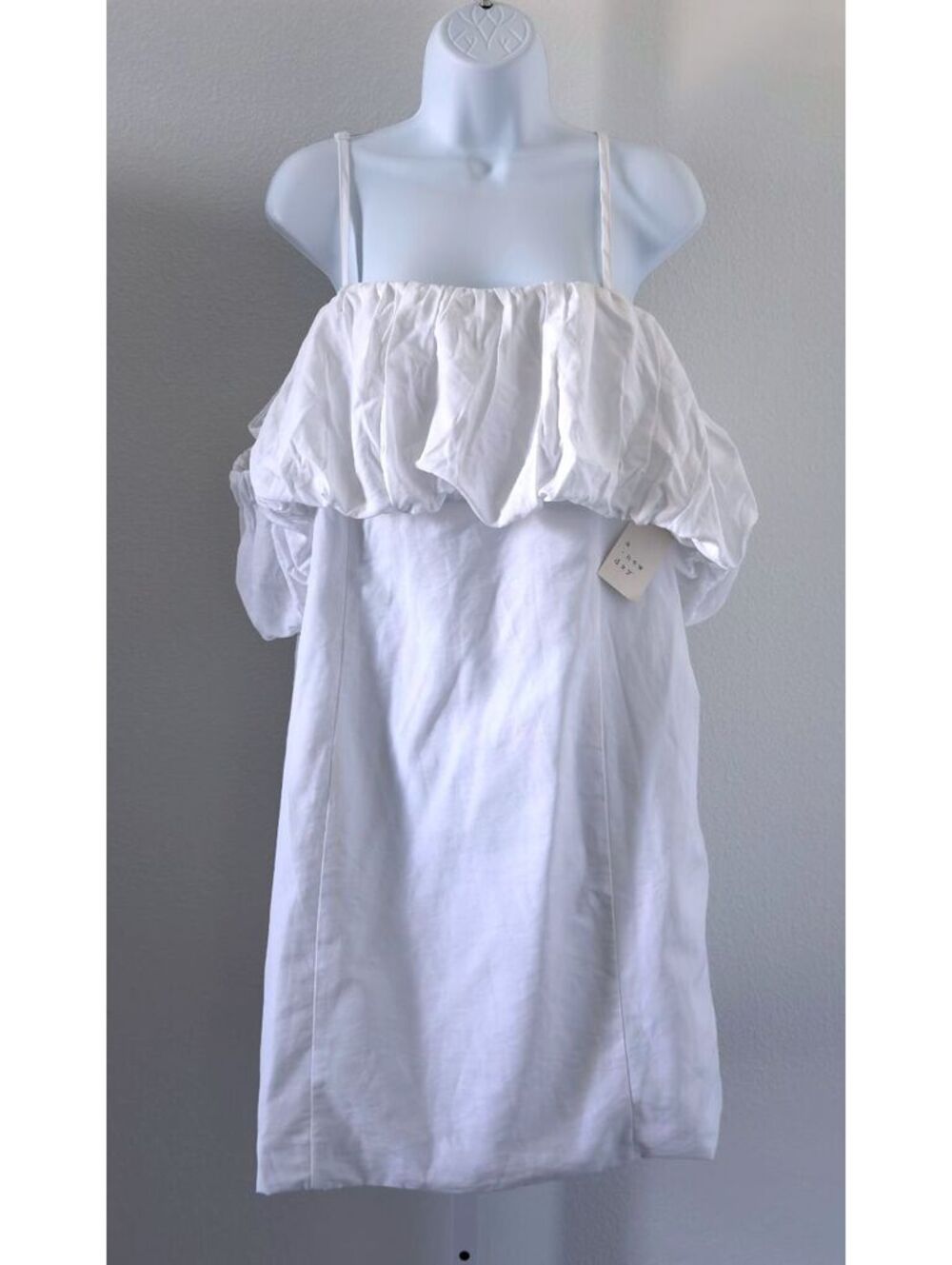A New Day White Ruffle Off-The-Shoulder Mini Dress Women Size 17